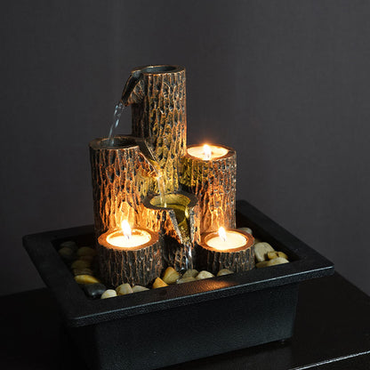 Illuminated Tiered Tabletop Fountain