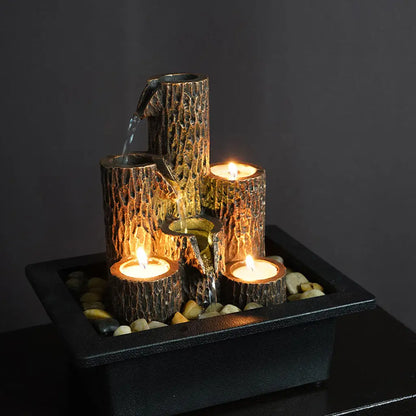 Illuminated Tiered Tabletop Fountain