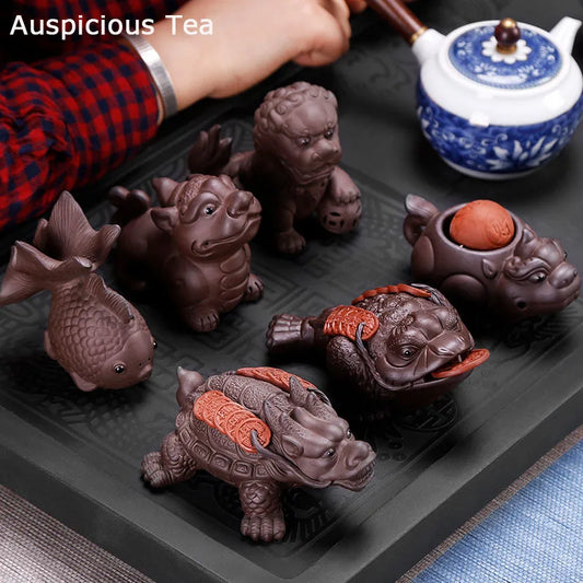 Purple Clay Small Animal Figurine Tea Pet