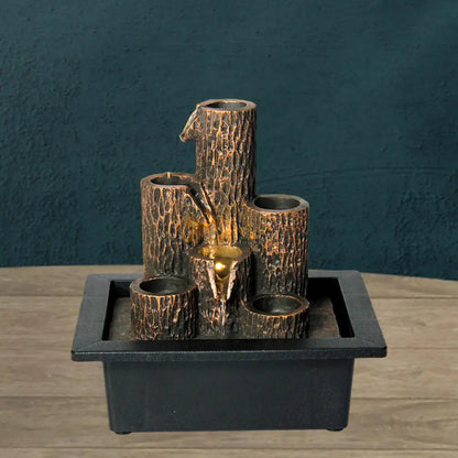 Illuminated Tiered Tabletop Fountain