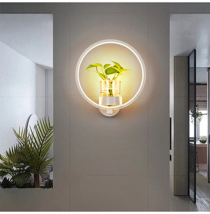 Modern LED plant wall lamps creative restaurant aisle staircase Home decor lighting fixtures bedroom bedside wall sconce Luminai