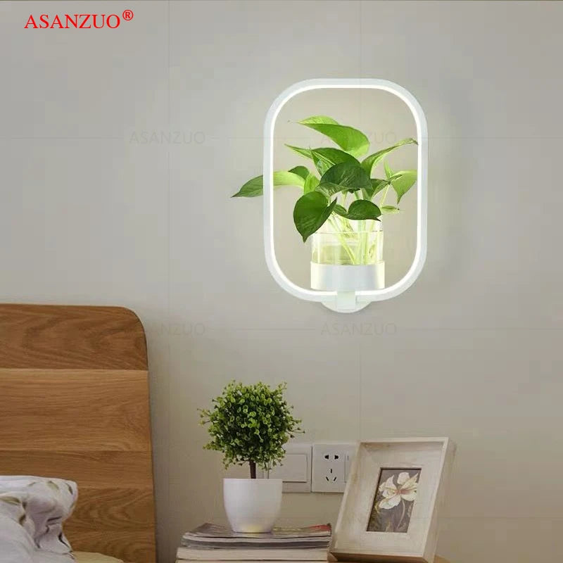 Modern LED plant wall lamps creative restaurant aisle staircase Home decor lighting fixtures bedroom bedside wall sconce Luminai