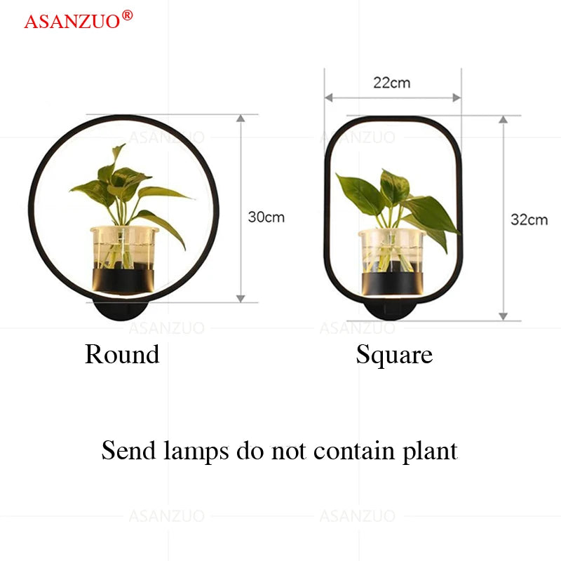 Modern LED plant wall lamps creative restaurant aisle staircase Home decor lighting fixtures bedroom bedside wall sconce Luminai