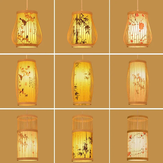 Chinese Style Bamboo Pendant Lamp Chandelier