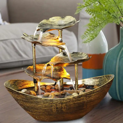 4-Tier Lotus Leaf Waterfall Fountain