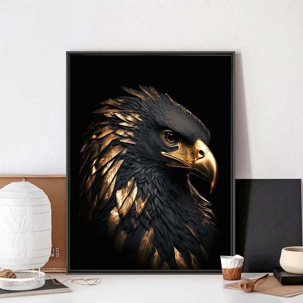 Black and Gold Animals Portrait Poster