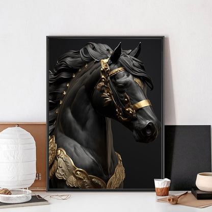 Black and Gold Animals Portrait Poster