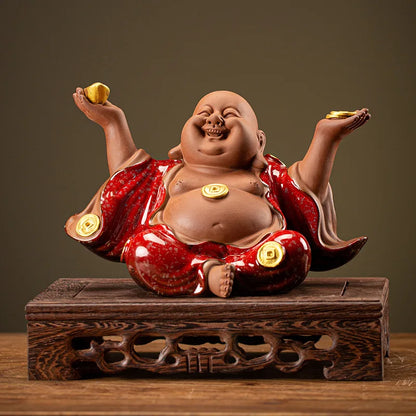 Chinese-Style Zen Mood Maitreya Ornament For Porch Sitting Room Home Office Decorative Ornaments Customized Porcelain Maitreya