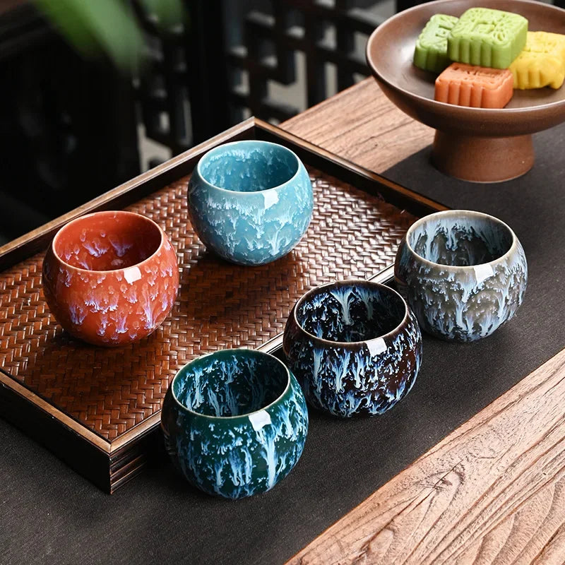 5 Elements Gift Box Porcelain Kung Fu Cups Set