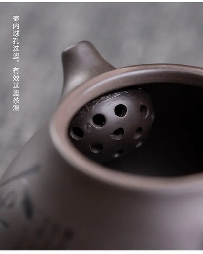 Zisha Tea Kettle Chinese Kung Fu Pottery