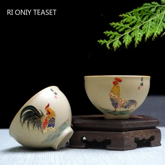 Antique Ceramic Hand Painted Cock Tea Cup