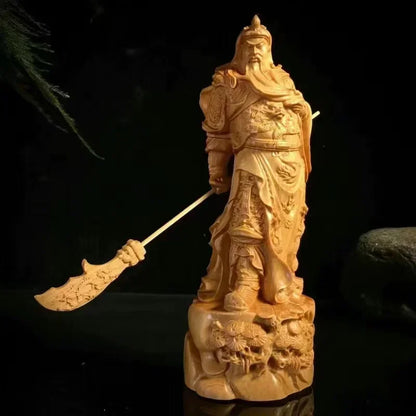 Wood Carved Guan Gong Statue