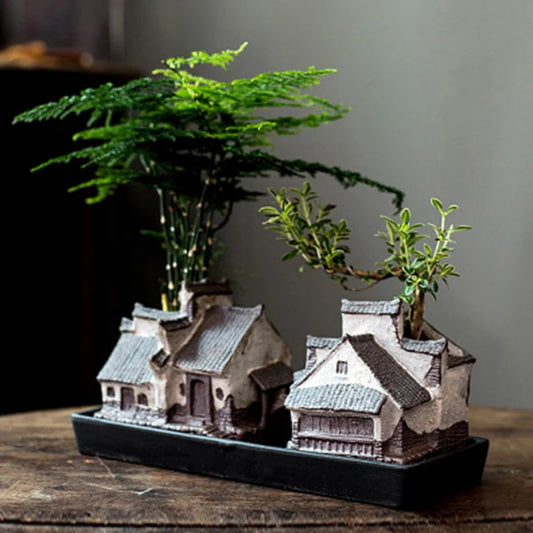 Chinese-style Indoor Micro-landscape Flower Pot