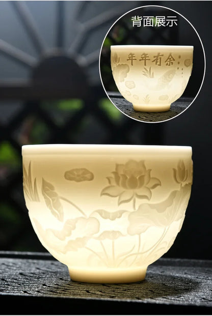 Chinese Jade White Porcelain Cup