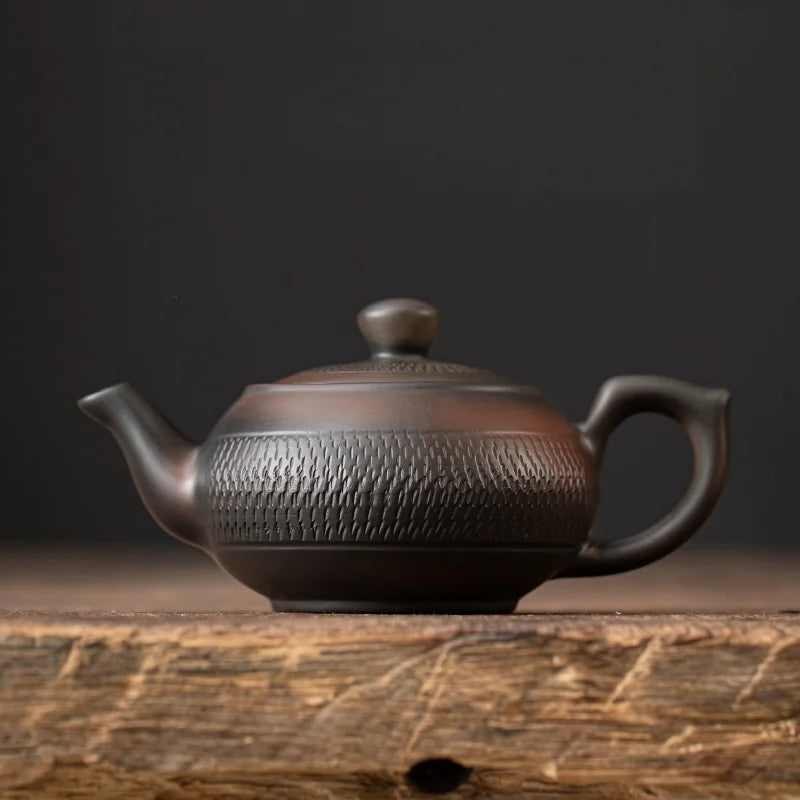 Antique Chinese Style Carved Teapot