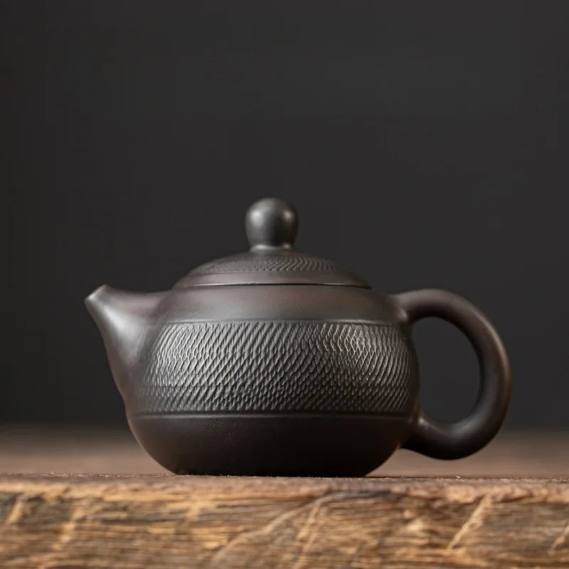 Antique Chinese Style Carved Teapot