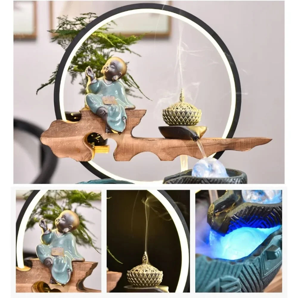 Desktop Fountain with LED Lights and Rolling Ball