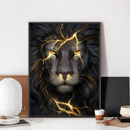 Black and Gold Animals Portrait Poster