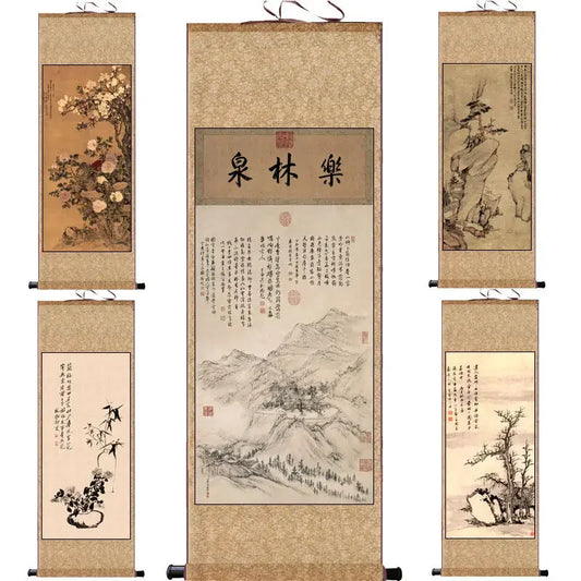 Chinese Style Tea House Classical Calligraphy Scroll