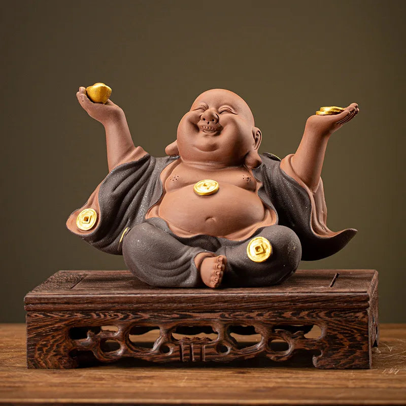 Chinese-Style Zen Mood Maitreya Ornament For Porch Sitting Room Home Office Decorative Ornaments Customized Porcelain Maitreya