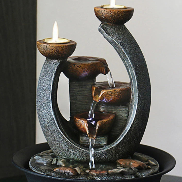 Water Fountain & Candle Holders