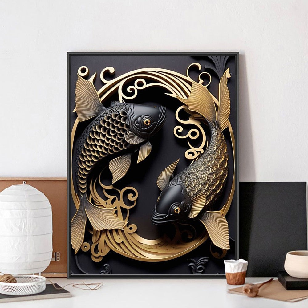 Black and Gold Animals Portrait Poster