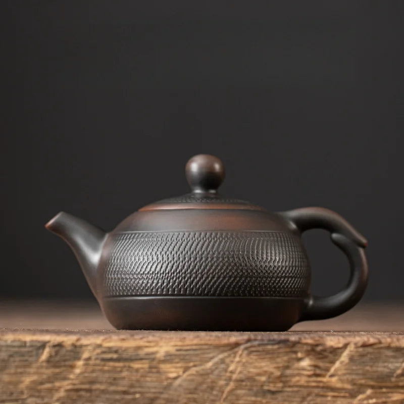 Antique Chinese Style Carved Teapot