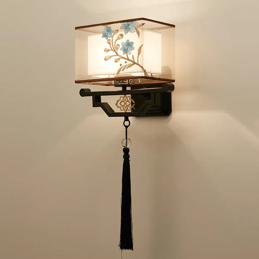 Chinese Style Bedside Wall Lamp