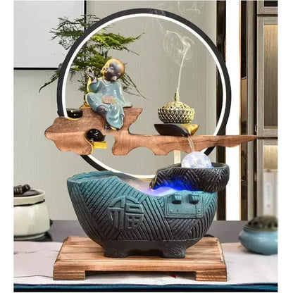 Desktop Fountain with LED Lights and Rolling Ball