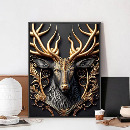 Black and Gold Animals Portrait Poster