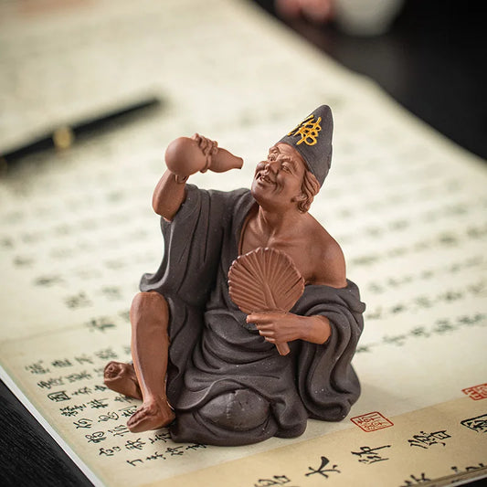 Drunken Jigong Buddha Ceramic Figurine