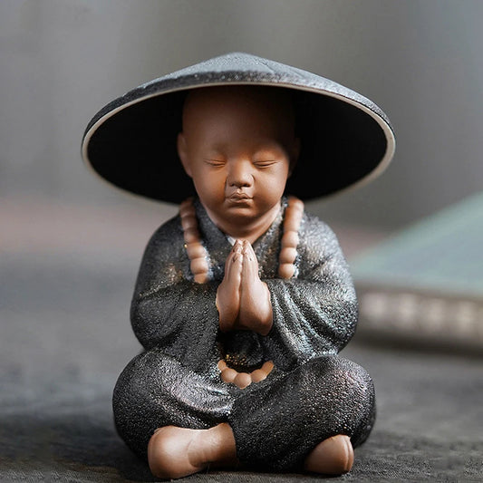 Buddhist Monks Miniature Pottery Figurines