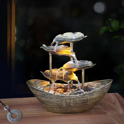 4-Tier Lotus Leaf Waterfall Fountain