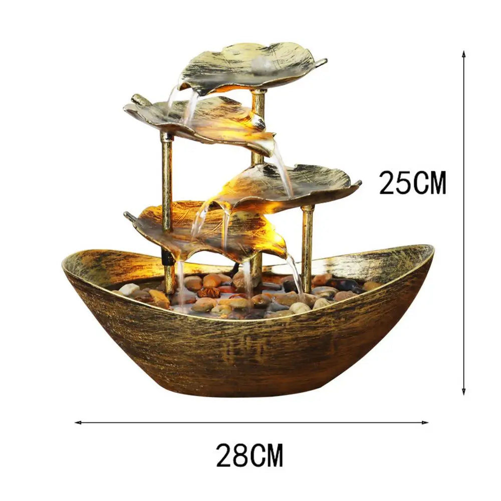 4-Tier Lotus Leaf Waterfall Fountain