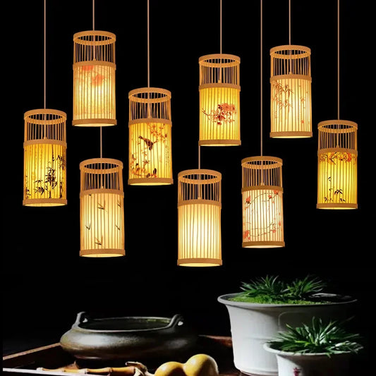 Bamboo Lantern Chinese Style Chandelier