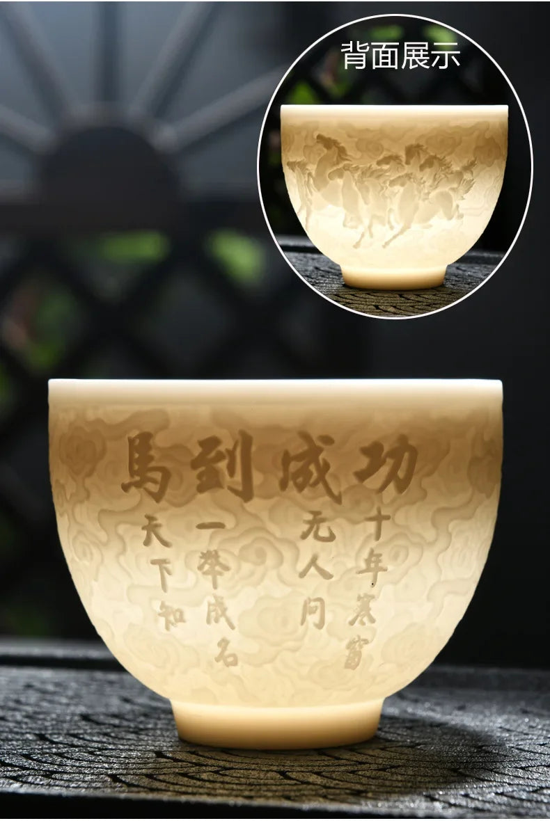 Chinese Jade White Porcelain Cup