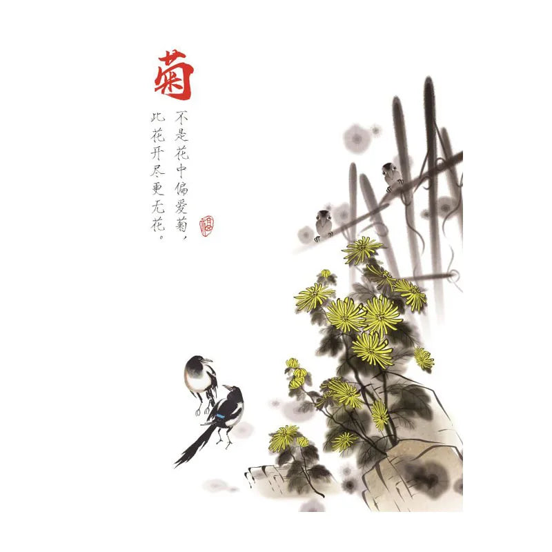 Chinese Style Painting Flowers Canvas Art Unframed