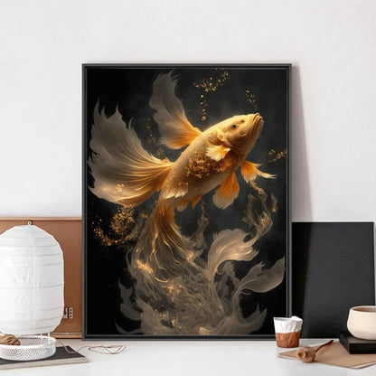 Black and Gold Animals Portrait Poster